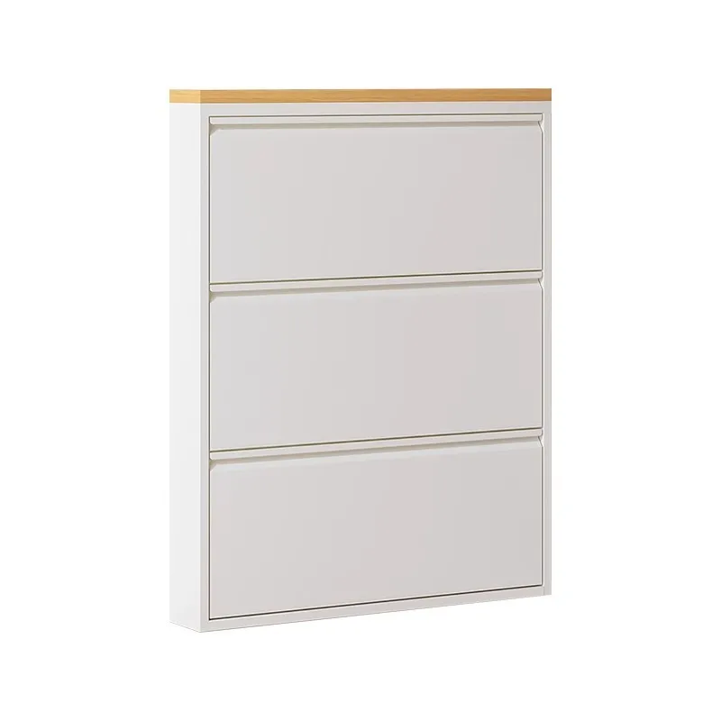 Steel tipper extremely narrow shoe cabinet wall-mounted small apartment folding metal doorway entrance cabinet