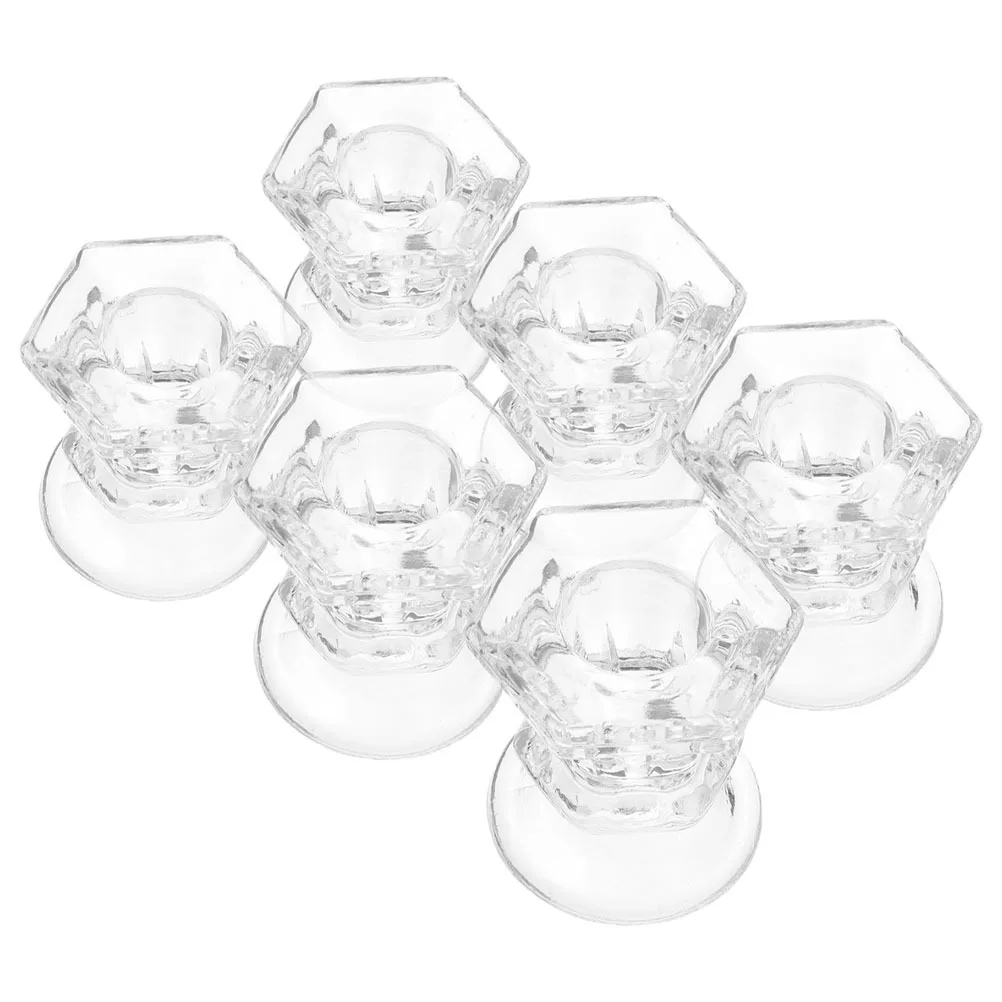 

6Pcs Glass Holders Unique Taper Stick Holders for Home Decor Romantic Party Tabletop Tealight Holder