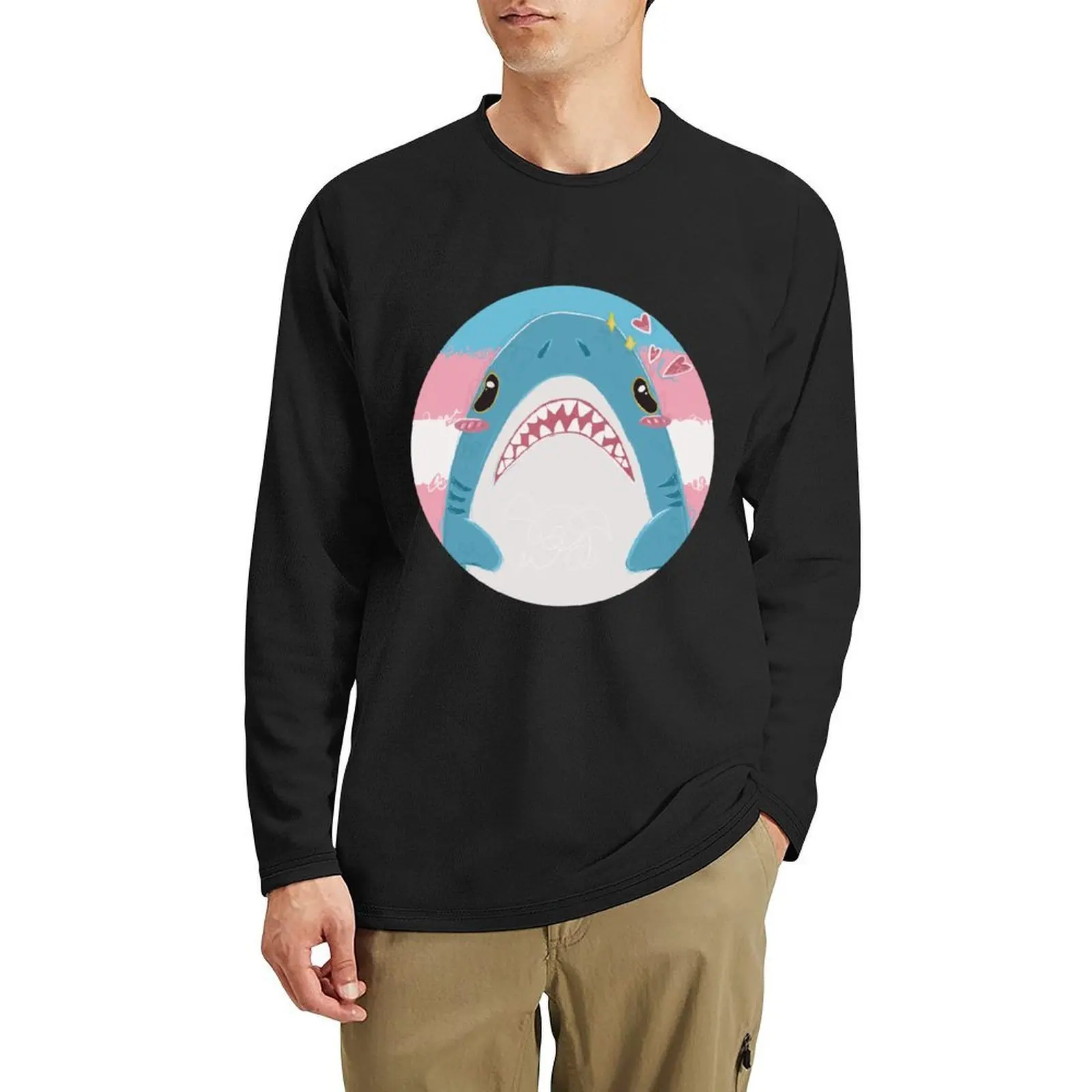 

Blahaj Long T-Shirt t shirt man animal print shirt for boys vintage clothes tops mens graphic t-shirts anime