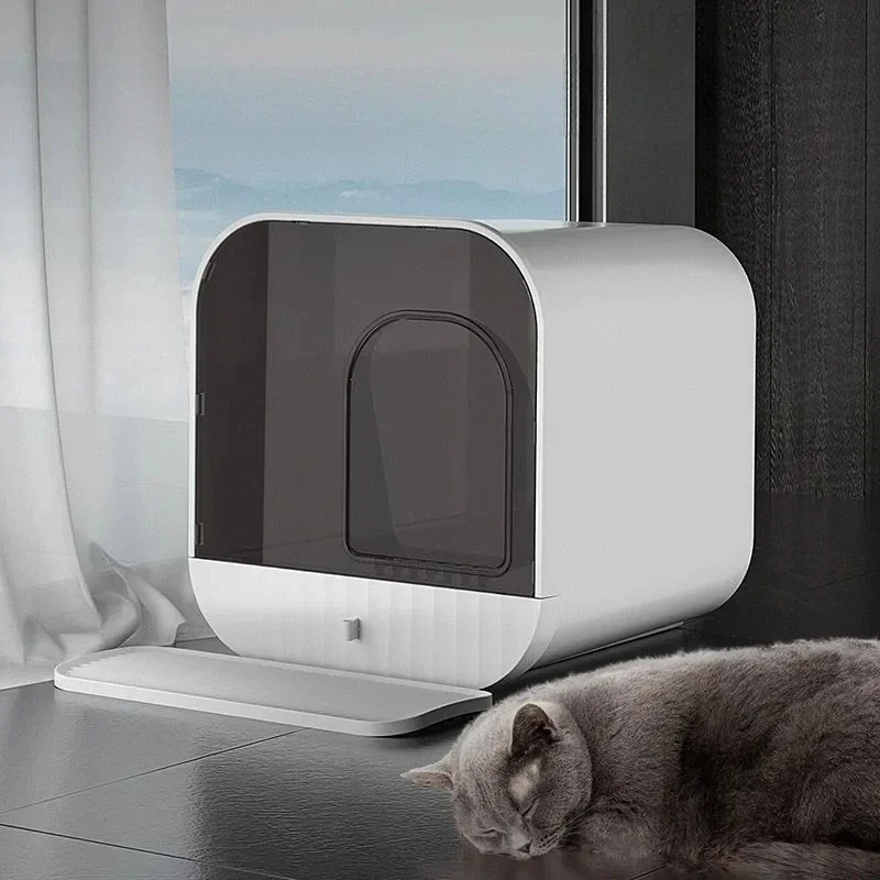 

Cat litter box oversized activated carbon deodorant drawer anti-splash foot pad drawer type deodorant