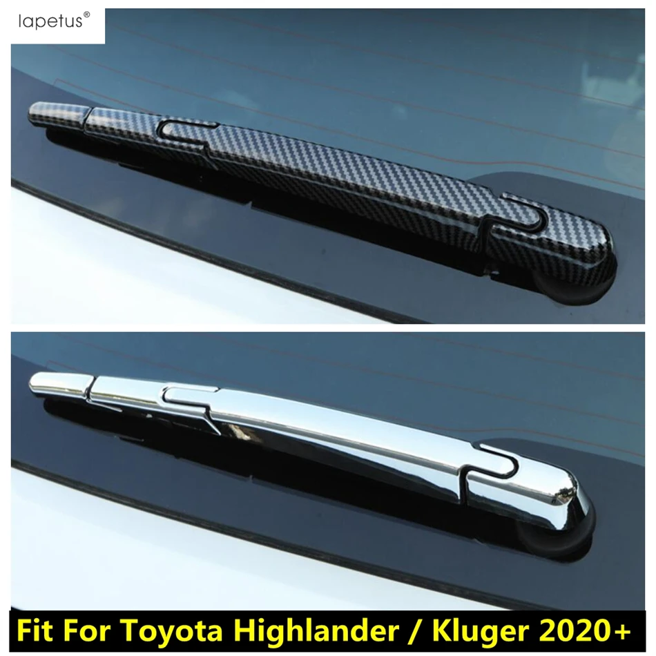 

Rear Trunk Window Wiper Arm Decoration Cover Trim For Toyota Highlander / Kluger 2020 - 2024 Chrome / Carbon Fiber Accessories