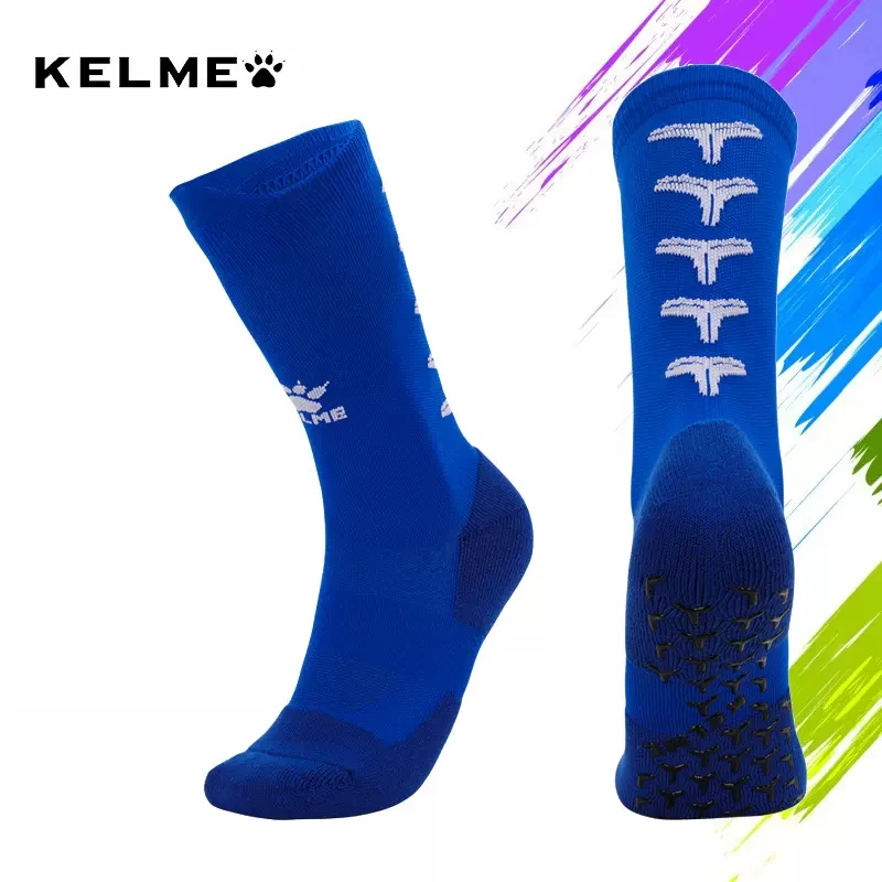 KELME Sports Socks Men\'s Silicone Anti-skid Football Socks Middle Tube Sweat Absorbing Towel Bottom Basketball Socks Male