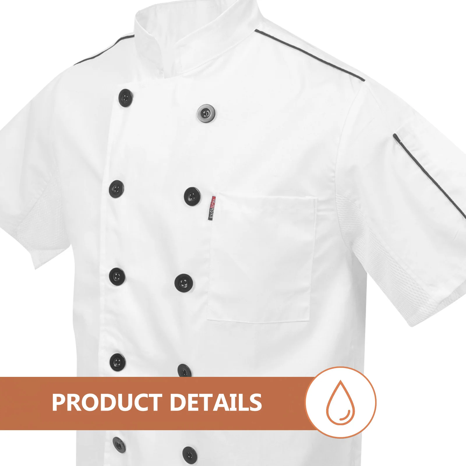 

Work Sleeve Chef Jacket Men Cook Shirt Breathable Restaurant Chef Coat Stand Cook Shirt Collar Restaurant Coats
