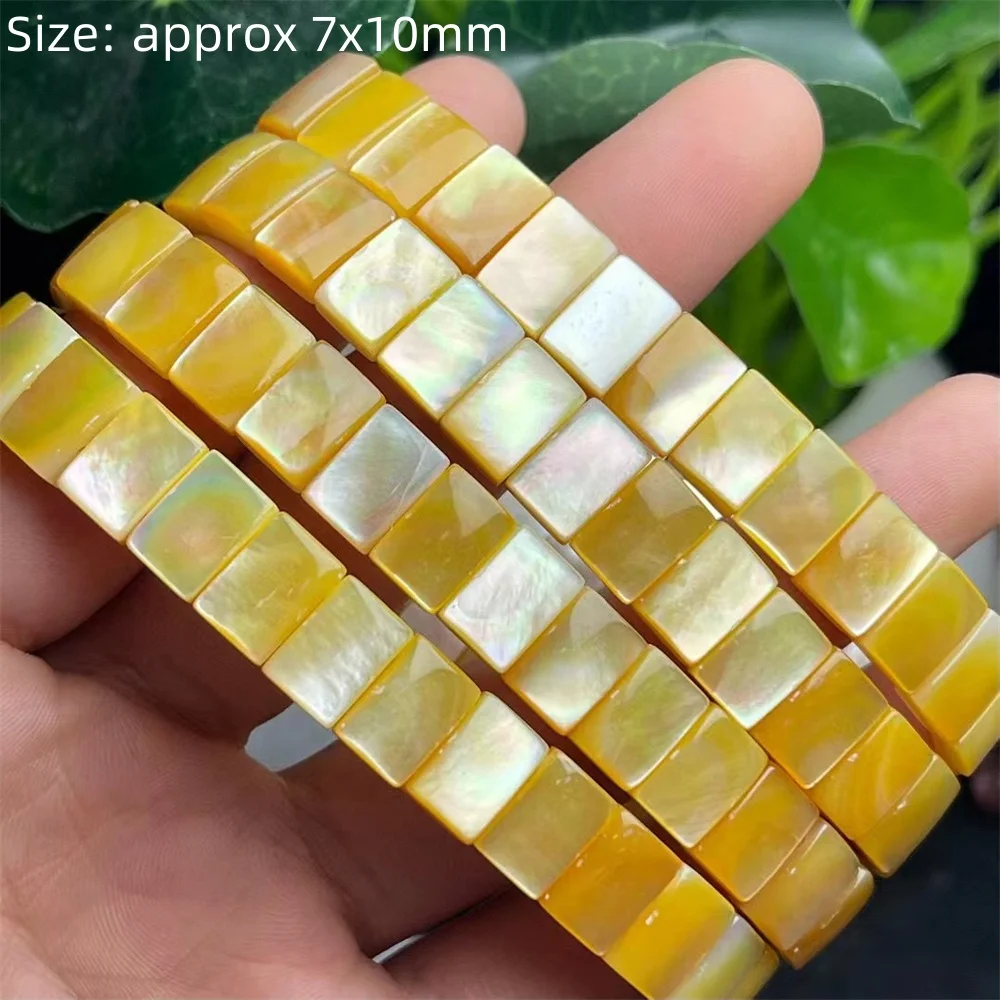 1 Pc Fengbaowu Natural White Yellow Black Shell Bracelet Bangle Rectangle Square Beads Fashion Jewelry Gift For Women