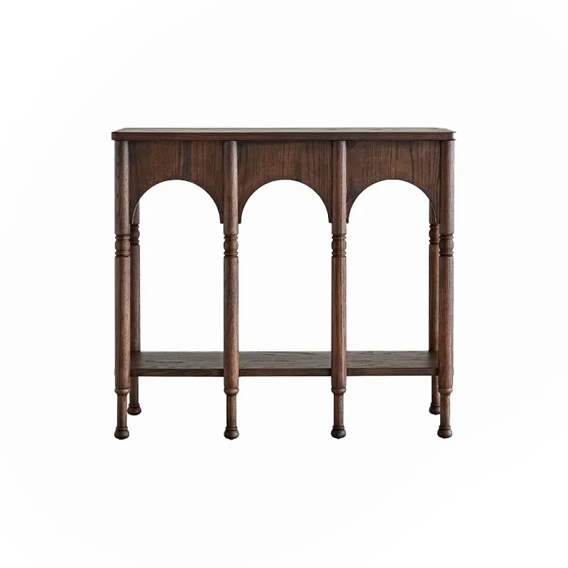 

Solid wood art retro American corridor shelf participating table French aisle display shelf