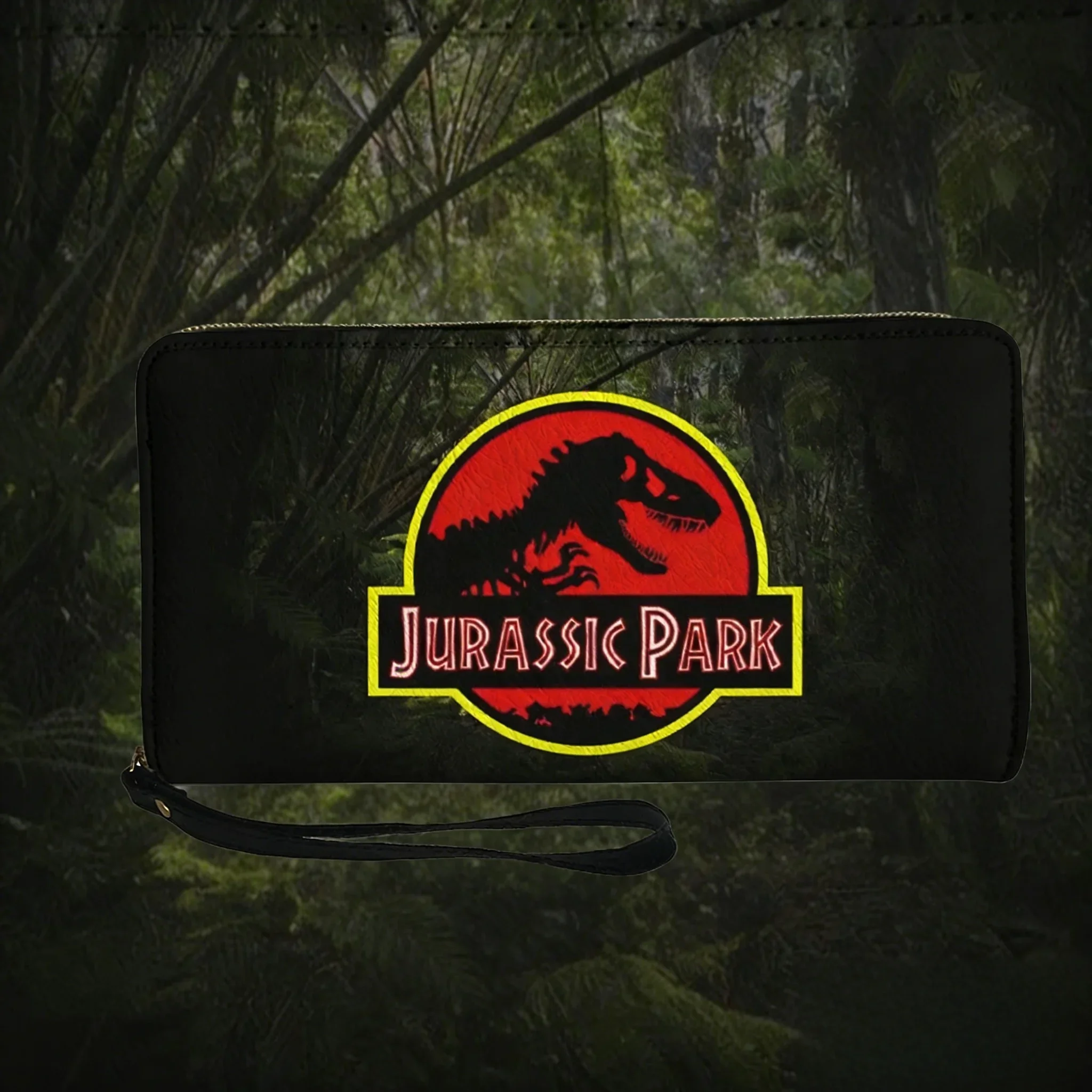 

Кошелек-портмоне с динозаврами из «Парка Юрского периода», аниме-мультфильм, на заказ, мужской/женский, на молнии, длинный, с двойным принтом, портативный, подарочная сумка