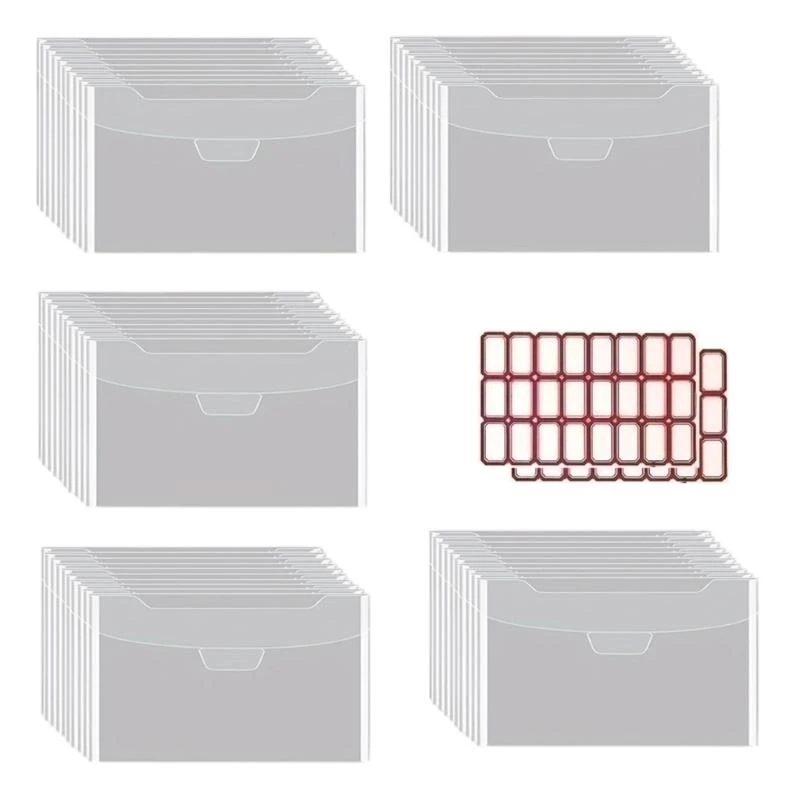 

50 Pcs Die & Stamp Storage Bag Die Cuts Storage Pockets Clear Plastic Envelopes Pockets for Cutting Dies Scrapbooking