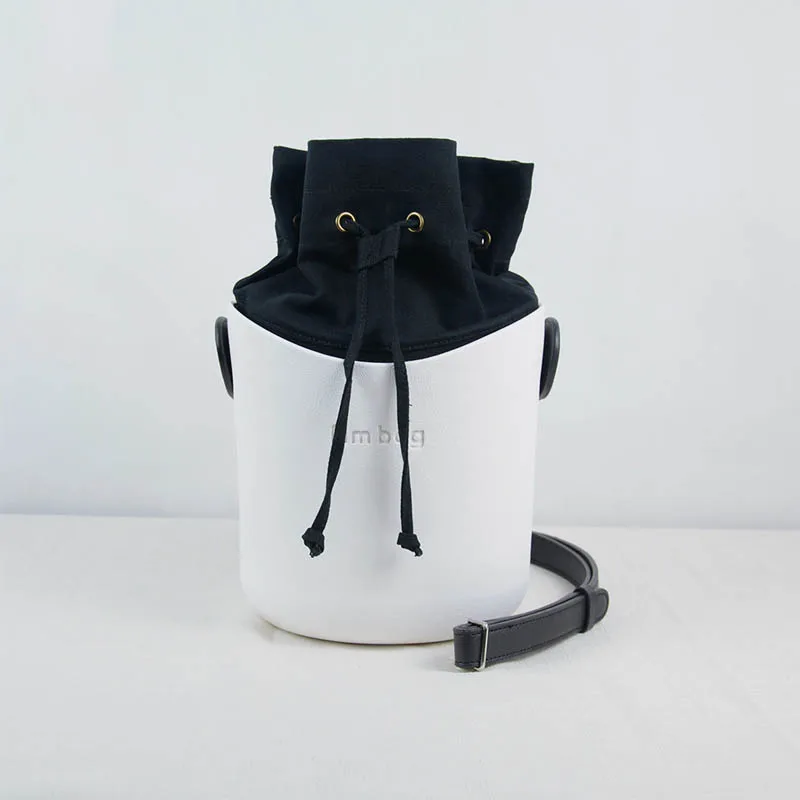 Tanqu New Pure Color Drawstring with Buckle Canvas Fabric Inner Pocket Lining for Obasket Obag Handbag Insert for O Basket O Bag