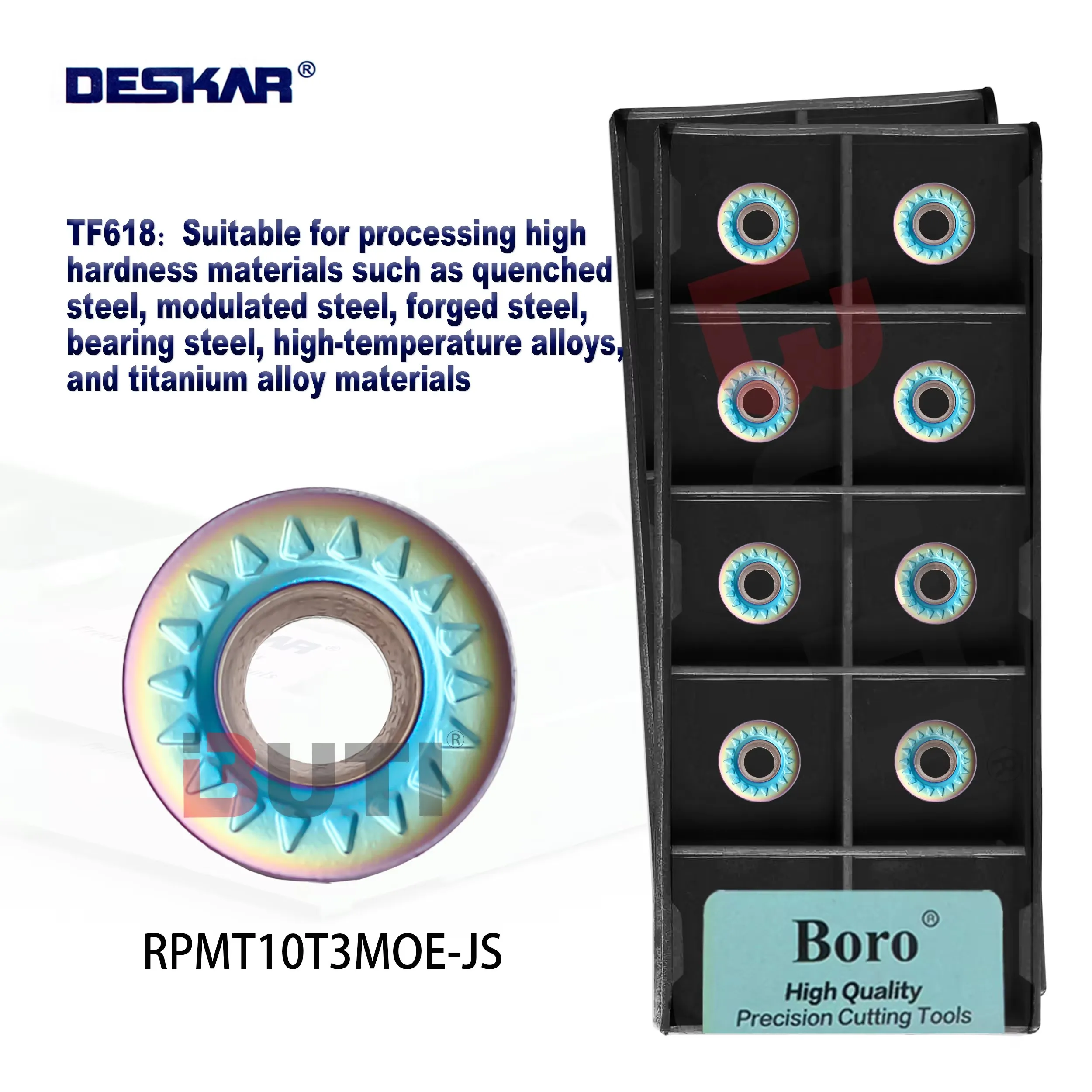 DESKAR 100% Original Fast Feed Cutting Tool RPMT10T3MOE-JS TF618 Numerical Control Lathe Milling Blades Machining Hardened Steel
