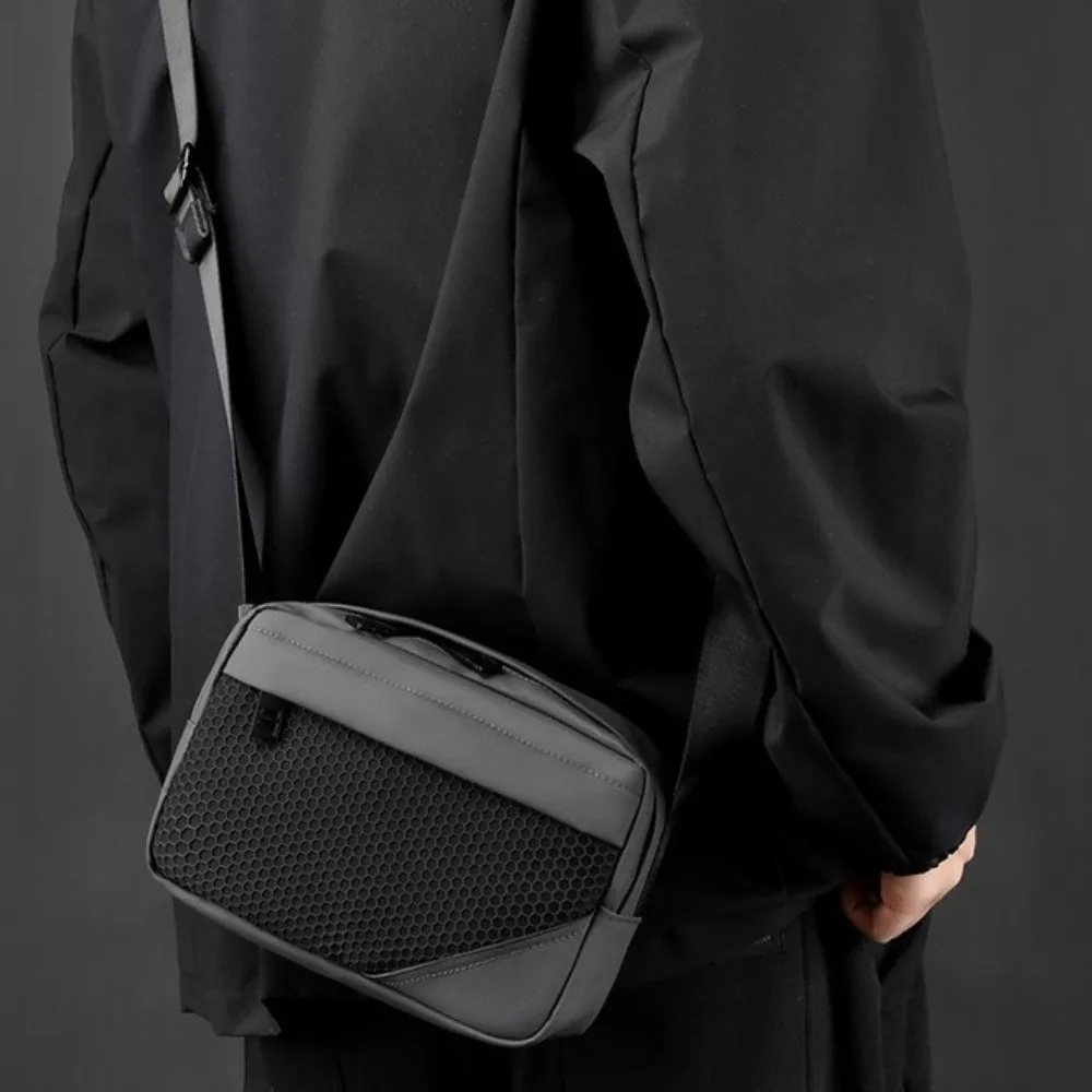 

Zipper Men Crossbody Bag Square Solid color Sports Shoulder Bag Multifunctional Large Capacity Oxford Crossbody Bag Outdoor