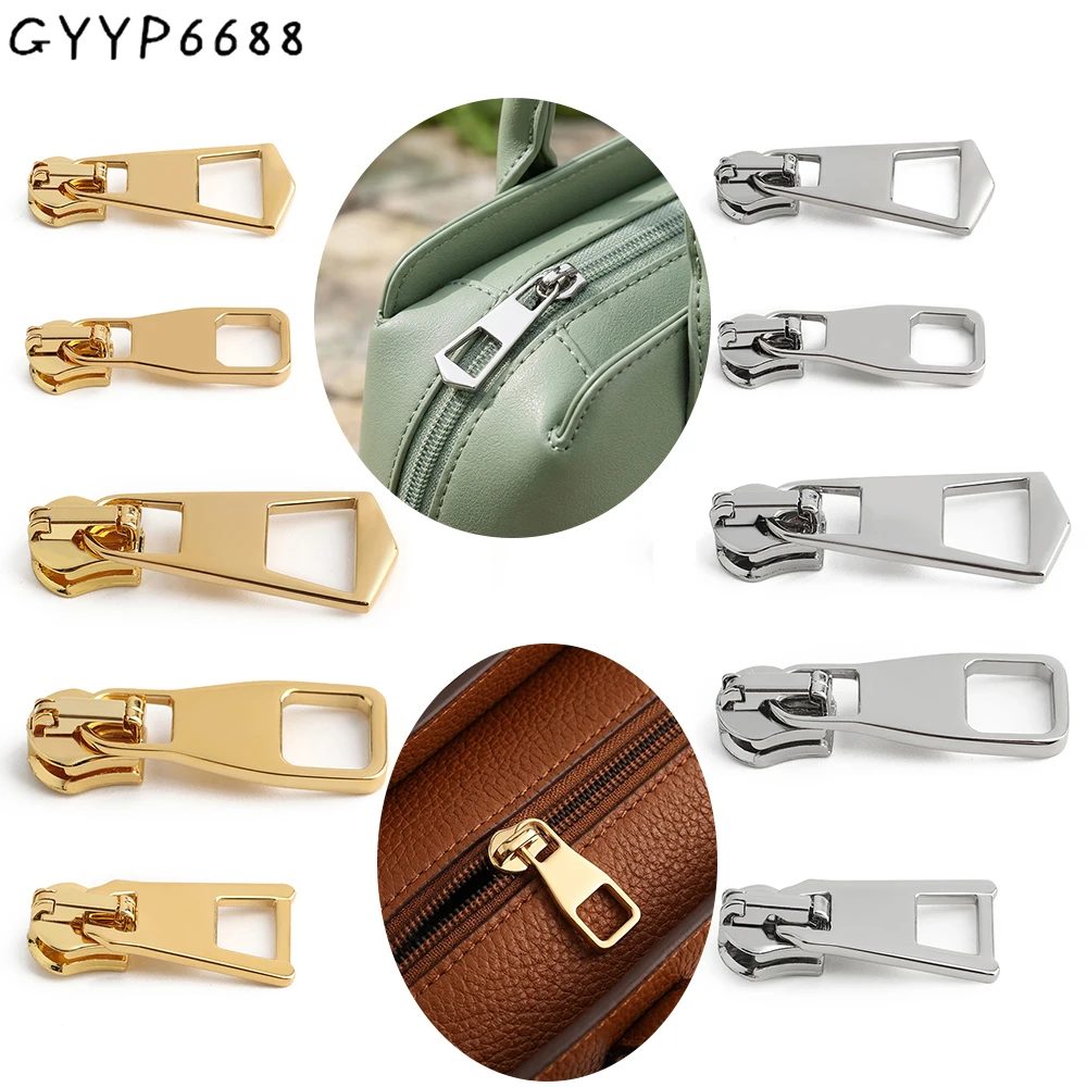 10/30/50PCS 100% stainless steel 3# 5# Universal Metal Zipper Puller Sliders For Clothes Bag Pocket Zips Repair DIY Accessories