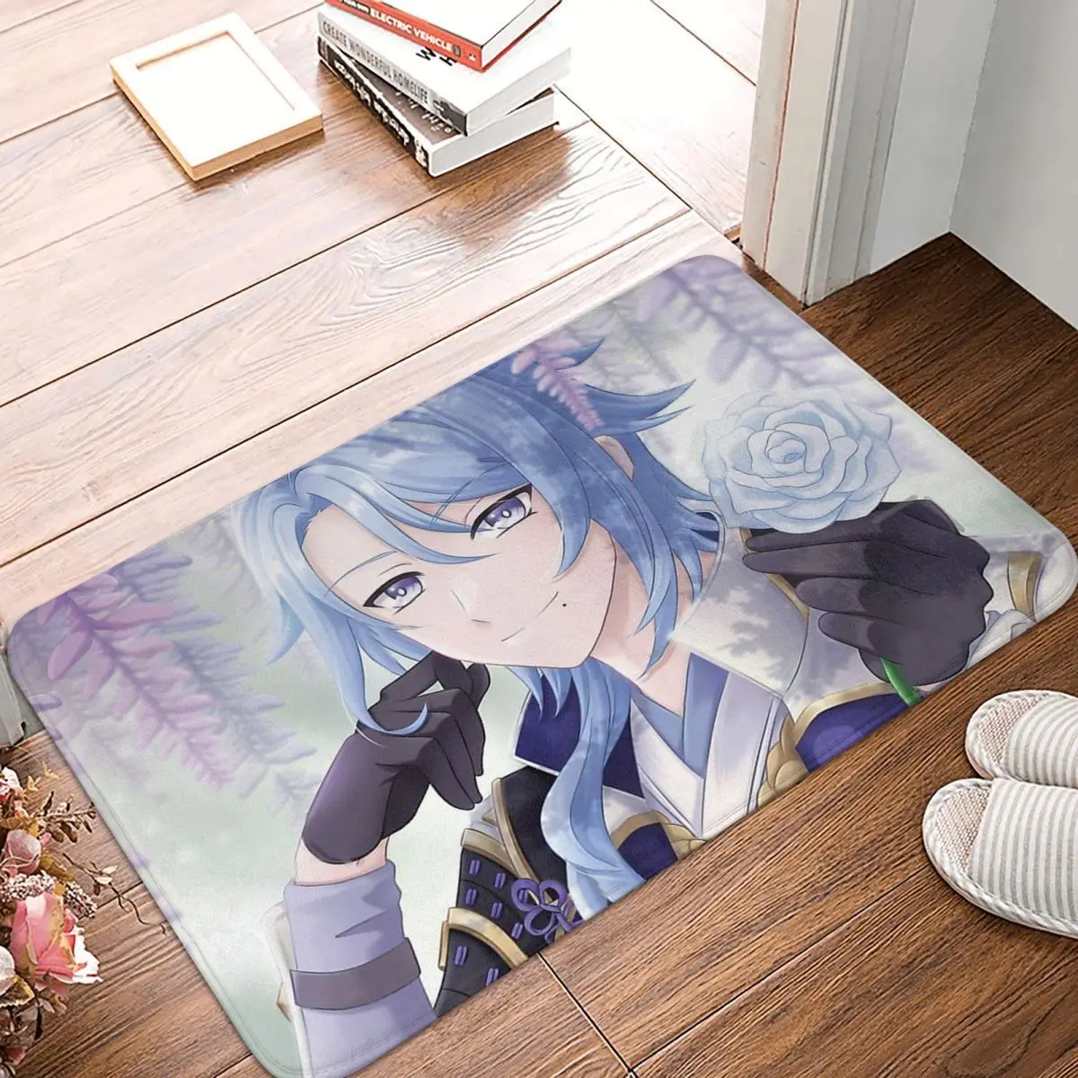 Genshin Impact Adventure Game Bath Mat Kamisato Ayato Cool Doormat Kitchen Carpet Balcony Rug Home Decoration