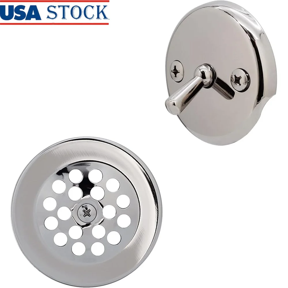 

3-1/8-дюймовый рычаг для поездки, сливной комплект для ванны и душа с сетчатым фильтром для улья, лицевая панель с двумя отверстиями, прочная металлическая конструкция