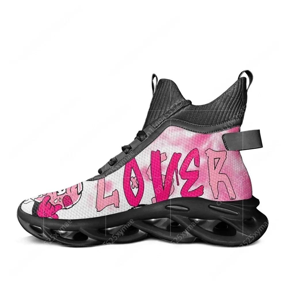 

Pink Loser Lover Pink Drip Heart High Top Flats Sneakers Mens Womens Sports Running Shoes Lace Up Mesh Footwear Custom Made Shoe