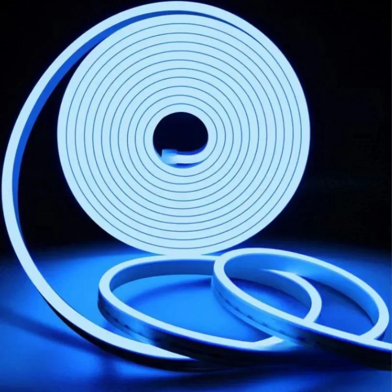 50M DC 12V LED Neon Strip Light Neon Sign Waterproof Silicone Rope Lights Flexible Lamp Home Decoration with 2pin Wire 9 Colors