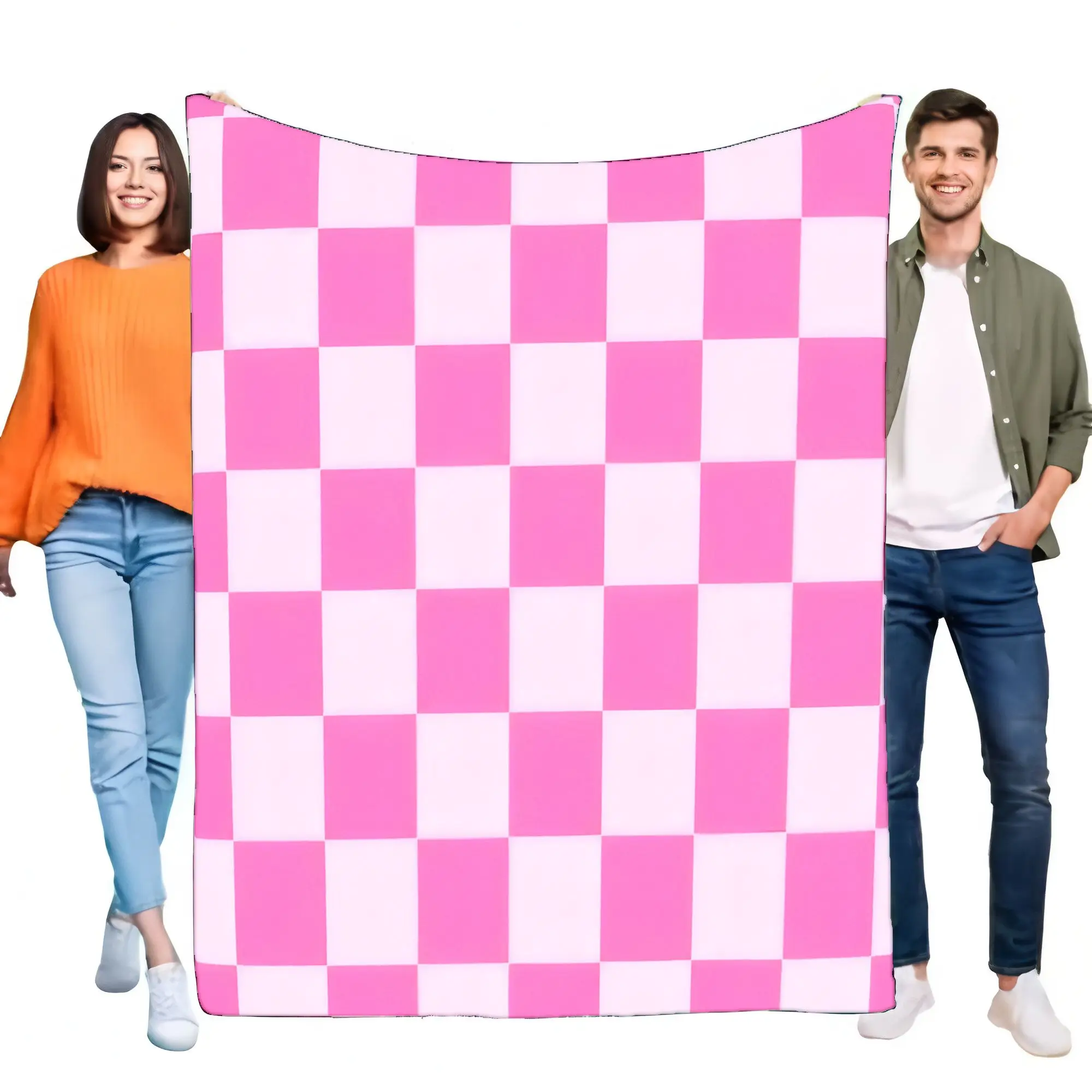 Manta A Cuadros Ros…