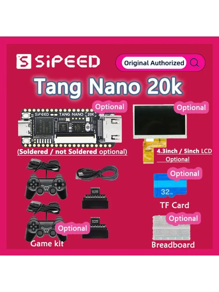 Sipeed Tang Nano 20K/ Steckbrett /Bildschirm Optional RISC-V Linux Retro-Spielekonsole Open-Source-Emulator Linux MINI GW2AR-18