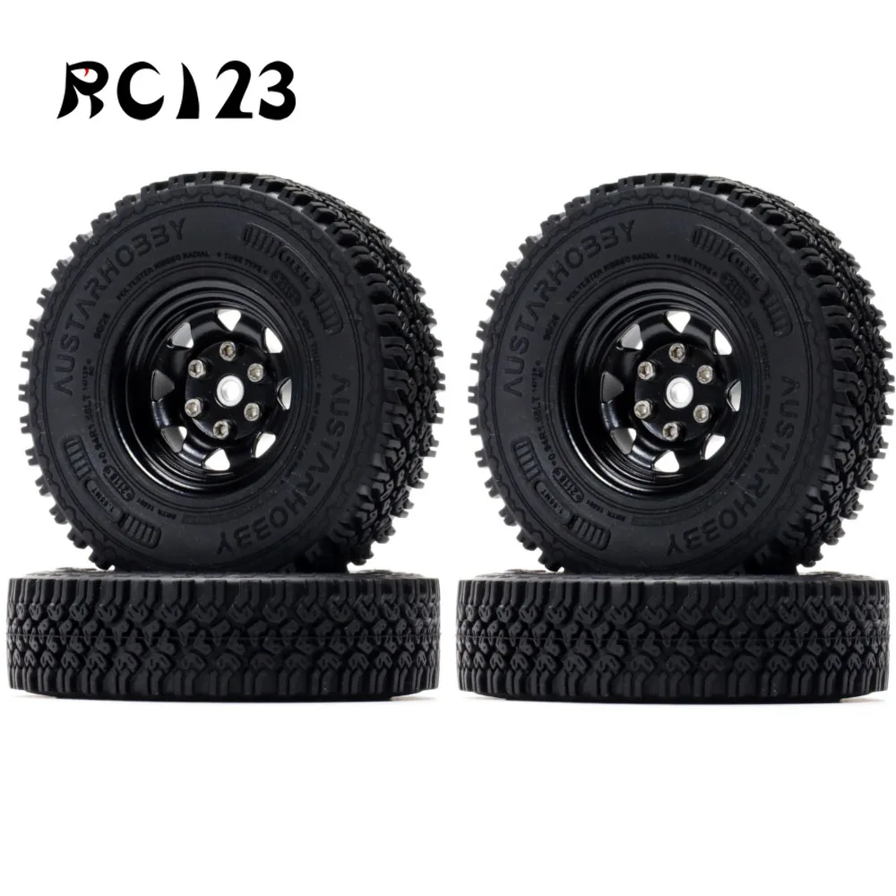 

1.55 " Rubber Wheel Tires & Beadlock Metal Rim for RC Crawler Car D90 TF2 Tamiya CC01 LC70 MST JIMNY Axial YETI AXI90069