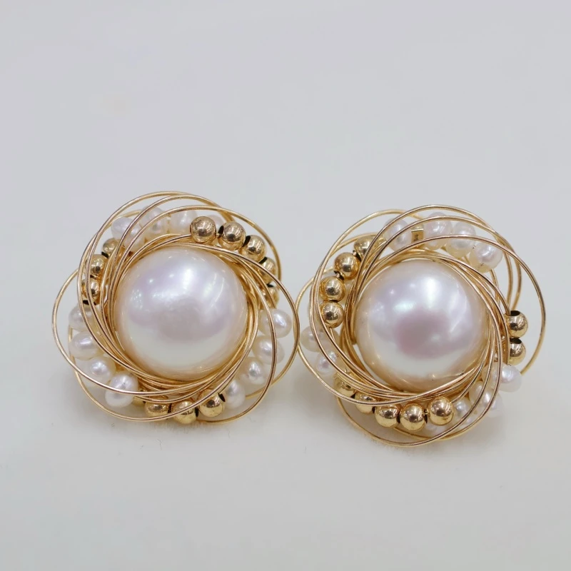 

SGARIT ювелирные изделия жемчужные серьги женские летние жемчужные серьги из 14-каратного золота с наполнителем золото