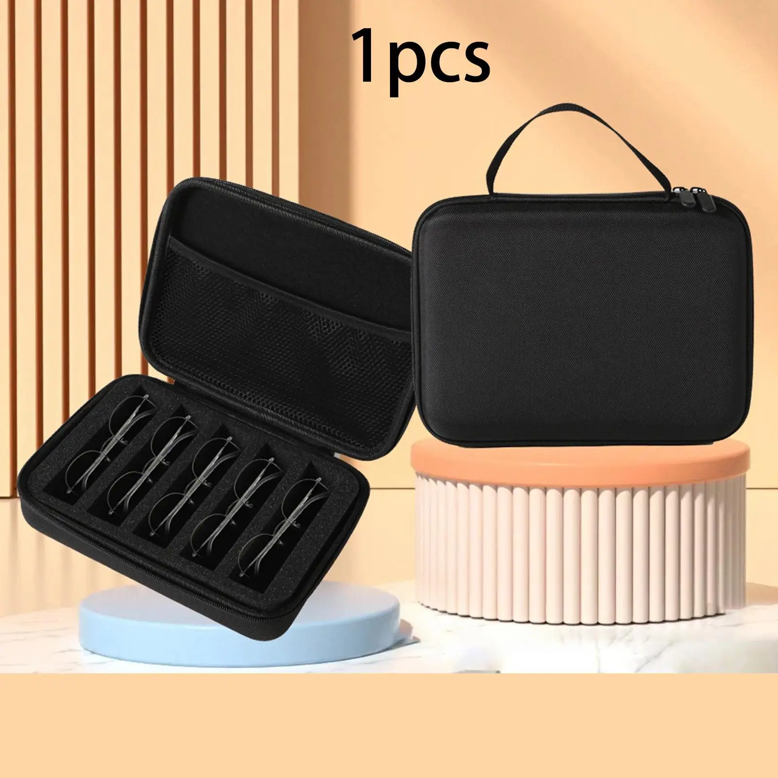 Eyeglass Case Container Elegant Jewelry Holder Portable Showcase 5 Slots Lightweight Stackable Eyewear Holder for Home Store