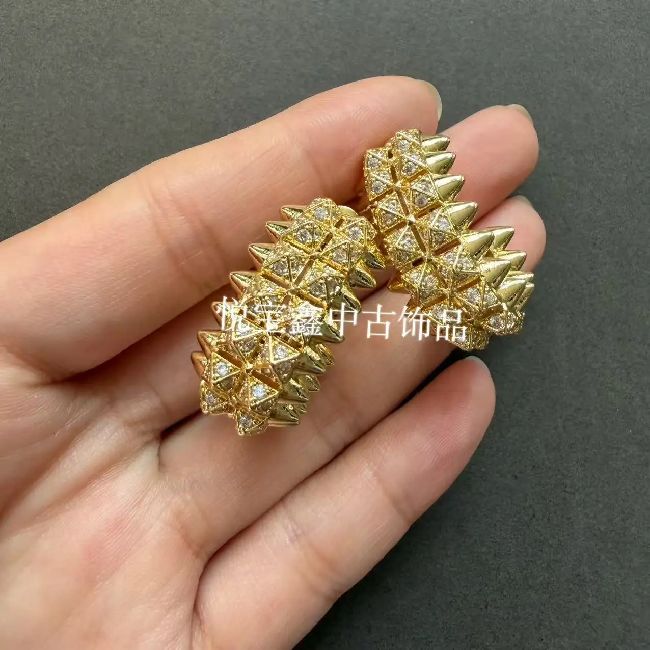 c-shaped zircon inlaid stud earrings 925 silver needle plain gold earrings versatile temperament women's jewelry