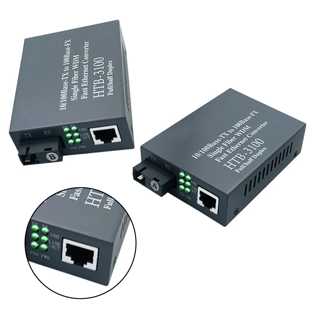 Single Mode Fiber Ethernet Converter 20km 1310 1550nm Optical Transceiver For Long Distance Network Link