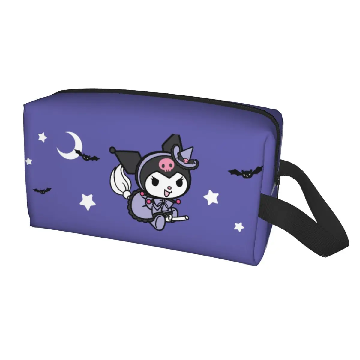 Custom Cartoon Kuromi Skull Makeup Bag for Women Travel Cosmetic Organizer Kawaii Cute Rabbit Anime Storage Toiletry Bags