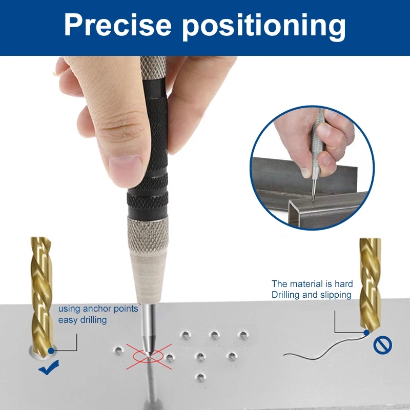 Automatic Center Pin Punch Spring Loaded Marking Starting Holes Tool  Automatic Center Pin Punch Spring Loaded Marking Starting