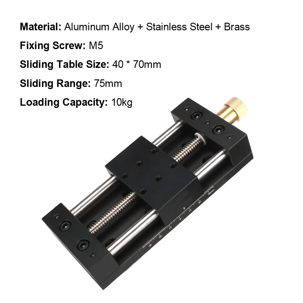 Fine‑Tuning Linear Stage Manual Translation Displacement Station X-Axis 40x70mm Precision Sliding Table Platform Sliding Table