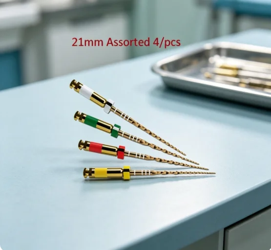 5PKS Heat‑Activated Flexible Niti Dental Wave One Gold Rotary Files, Endodontic Instrument for Root Canal Dentistry Use