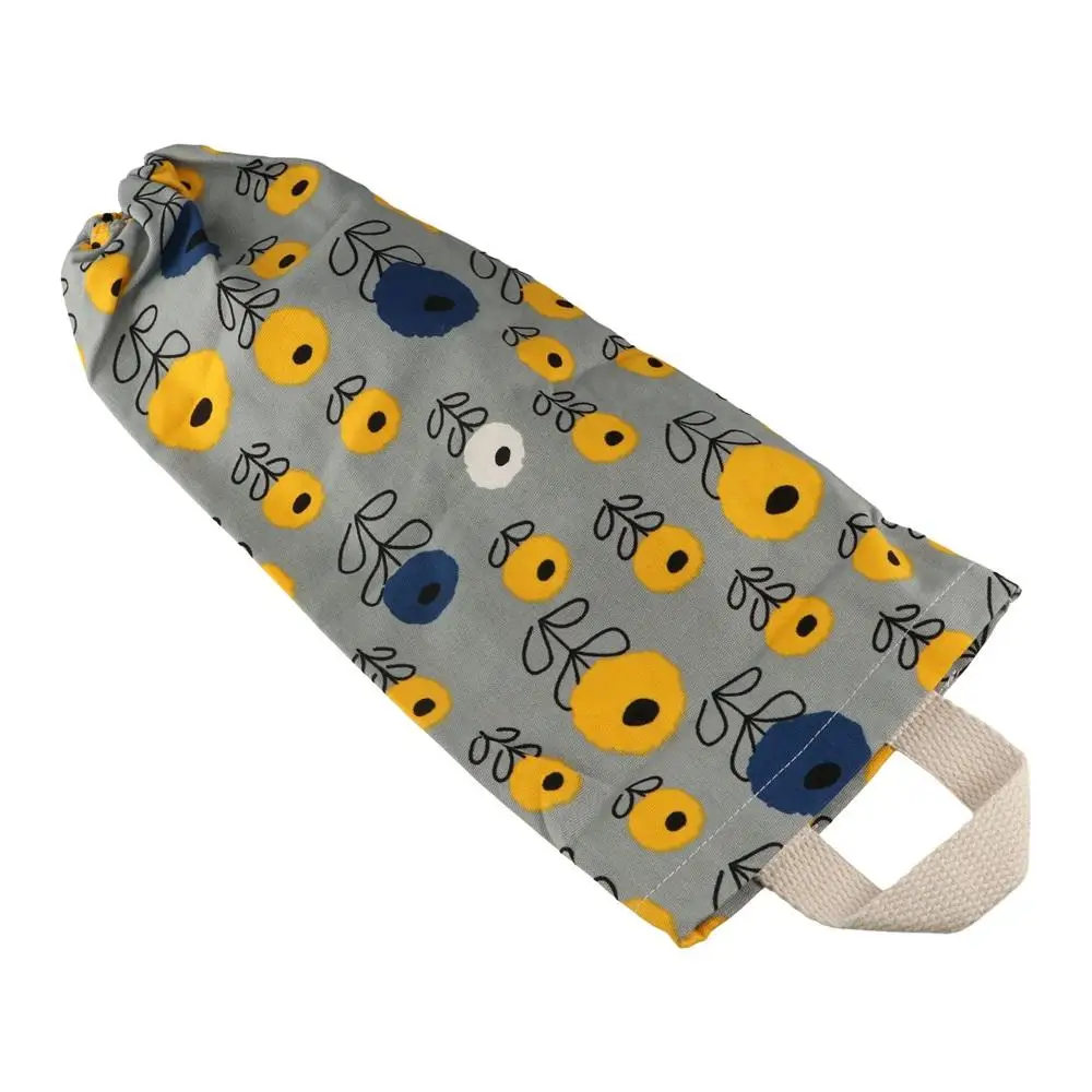 

Wall Hanging Grocery Bag Holder Large Capacity Multipurpose Trash Garbage Bag Flower Pattern Collapsible Waste Bag Dispenser