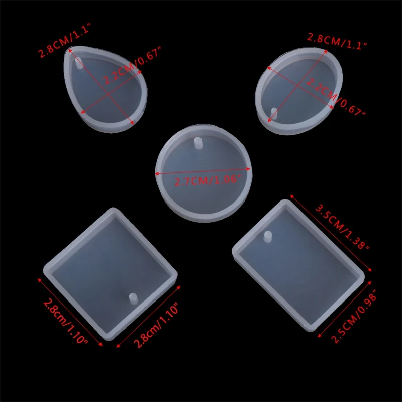 E15E Epoxy Mold Silicone Earrings Mold Handmade Fashion Jewelry Geometric Molds for Resin Jewelry Making Pendant Craft