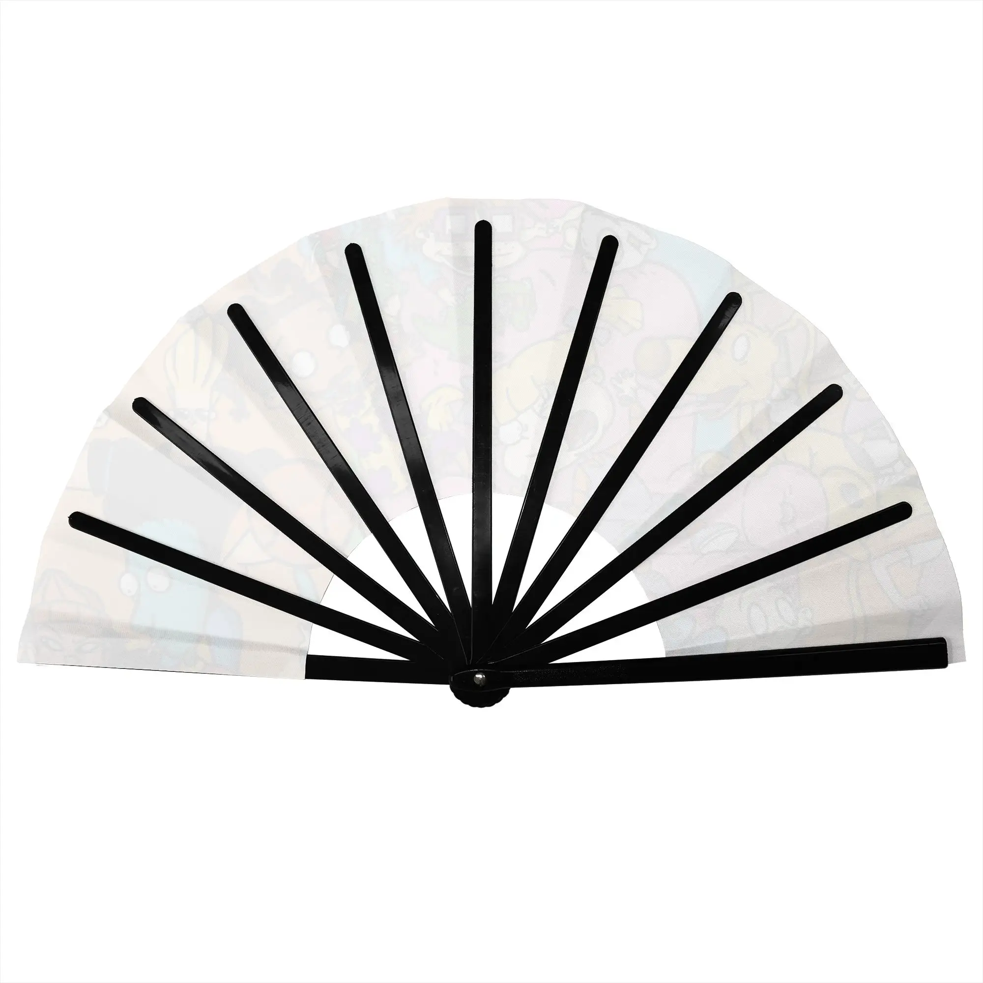 90s Nostalgia R-Rugrats Folding Hand Fan Retro Polyester Fabric Fan Novelty Summer Accessory Decorative Fans