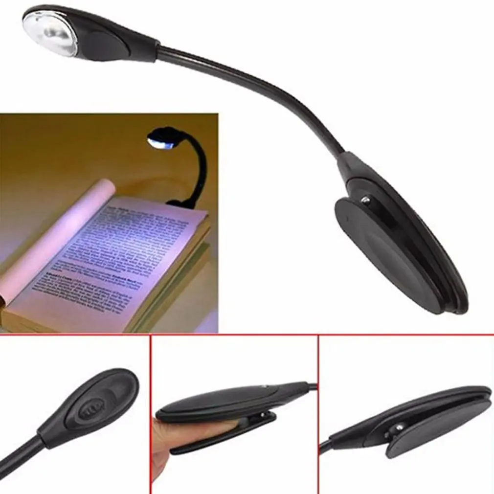 

Hot Simplicity Brightness Eye Protection Clip Single Pole Lamp LED Book Light With Goosenecks Clip Reading Desk Flexible Lamp