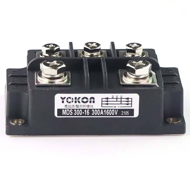 MDS300A1600V High-quality three-phase rectifier bridge module with large radiator + fan MDS300A