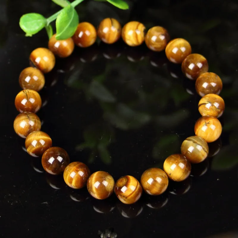 Yellow 's Tiger Eye' Stone Single Ring Bracelet Wood Alexandrite Factory Supply Men Women 2pc