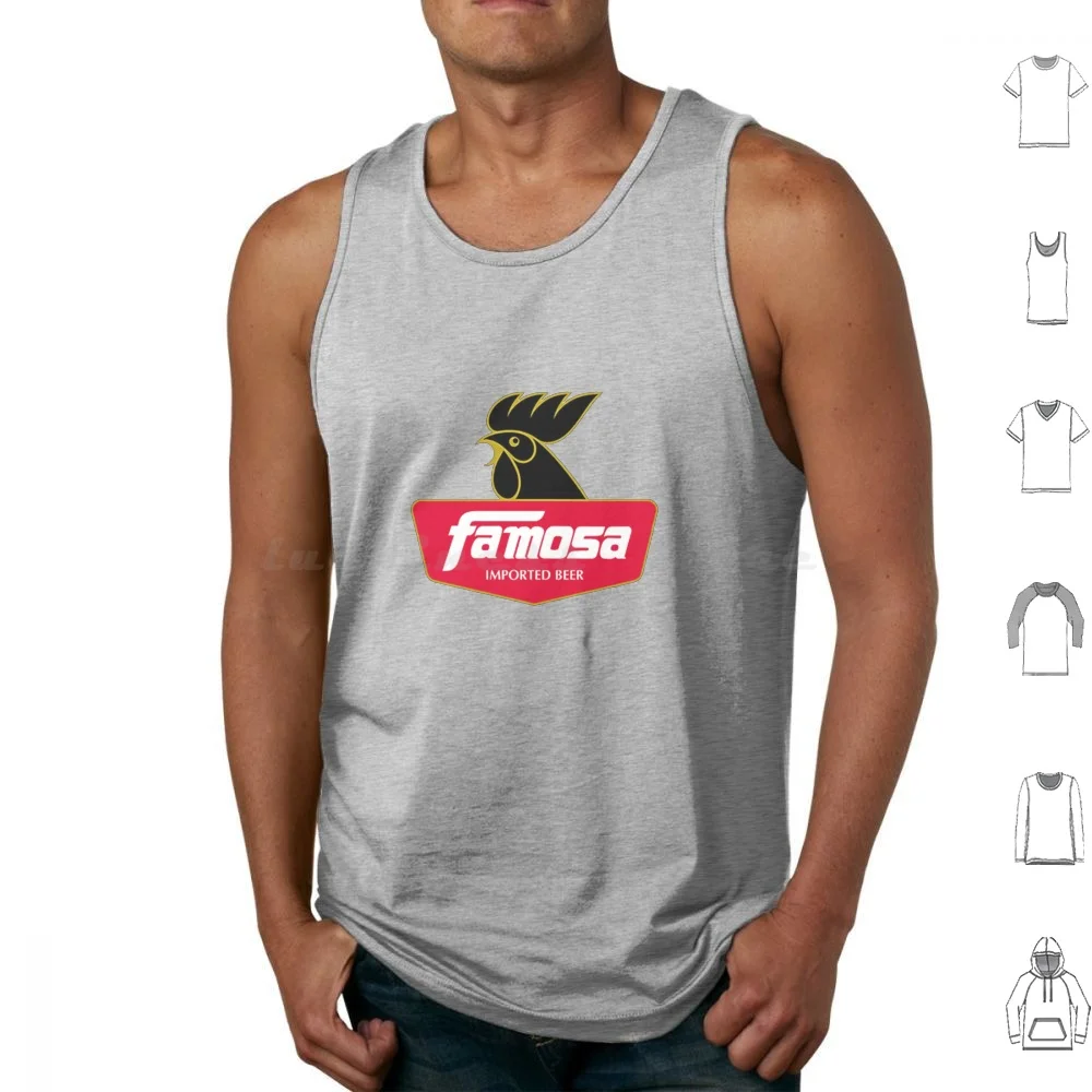 Vintage Retro-The-Famosa Chicken Brew Tank Tops Vest Sleeveless Beer Vintage Famosa Lager Brouwers Pale Ale Crabbies Brewery