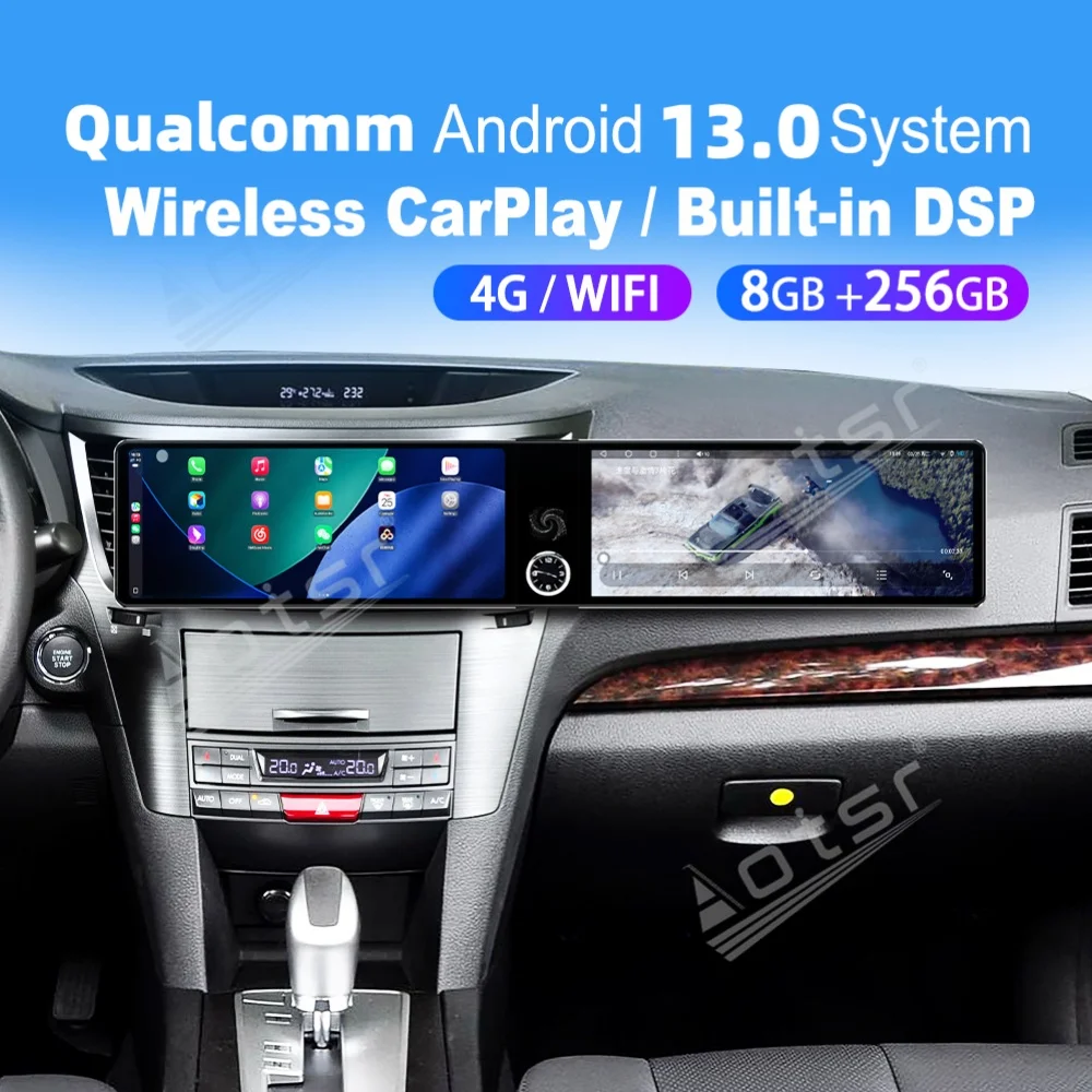 

Dual 12.3“ Screen Qualcomm Carplay Android Car Multimedia Automotive For Subaru Legacy Outback 2010~2014 GPS Car Radio Head Unit