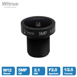 Lente ojo de pez HD CCTV 5 MP 2,1mm M12 * 0,5 montaje 1/2.5 F2.0 150 grados para cámara de Videovigilancia IP