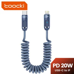 Toocki PD 20W Type C To Lightning fast Charger Cable For iPhone 14 13 12 11 Pro Max Plus XR XS Spring Telescopic Charging Wire