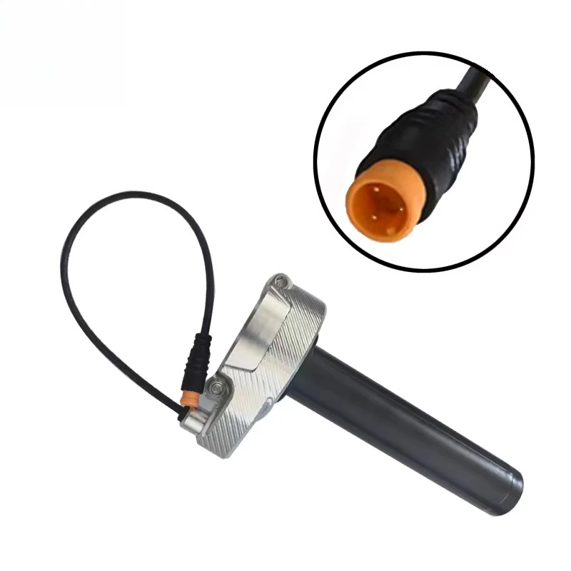 

3PIN CNC Twist Grip Throttle Handlebar Accelerated Handle Throttle WP Male Connector for OUXI V8 Fat Bike,Fatboy/super73 Ebike