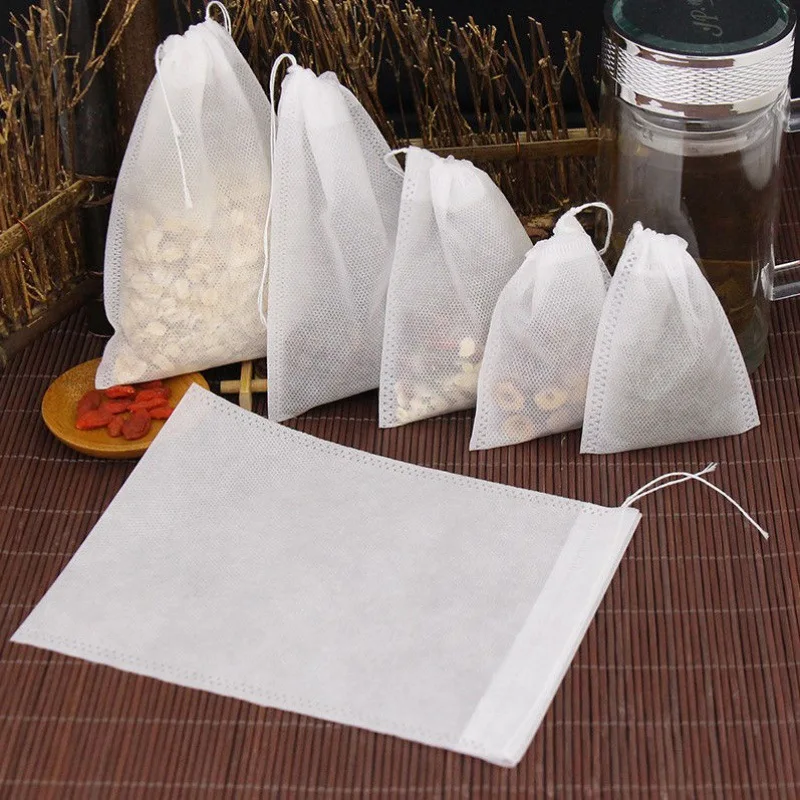 Disposable Tea Bags Multi-size   for Loose Leaf  Empty Large Scented Bag Iced Coffee Filter  Drawstring Pouch 