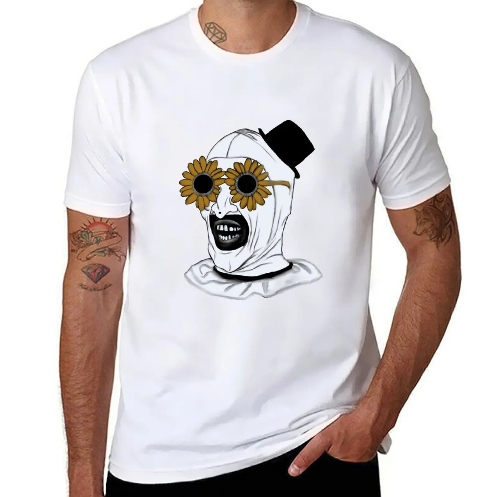 

Terrifier Art the Clown Illustration T-Shirt custom t-shirts plus sizes luxury clothes men