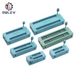 14 16 18 20 24 28 32 40 P Pin Wide / Narrow 2.54 MM Green DIP Universal ZIF IC Socket Test Solder Type IC lock Seat Zif Socket