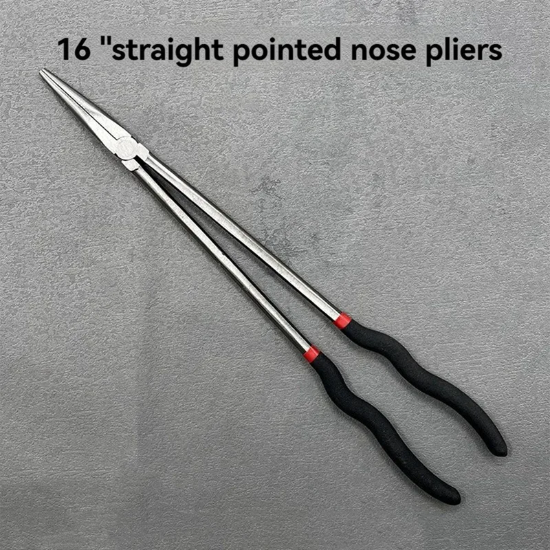 ABHU-Alicates de punta fina de 16 pulgadas y 400MM, alicates de reparación de automóviles de pesca de boca larga, abrazadera de mango largo