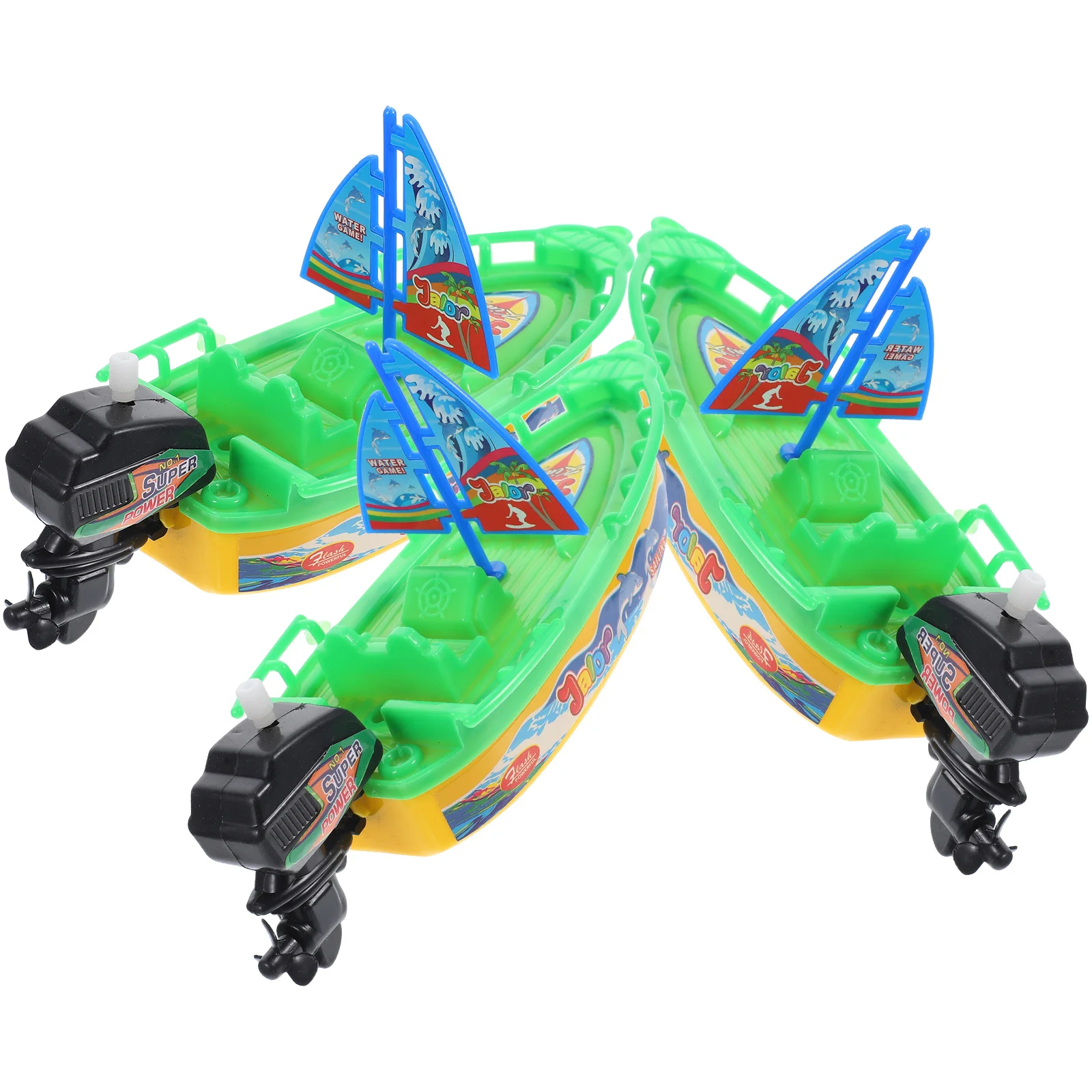3pcs Kids Bathtub Toy Windup Bathtub Toy Cartoon Bath Toy Sailboat Shape Toy Wind Up Toy toy boat toy boats