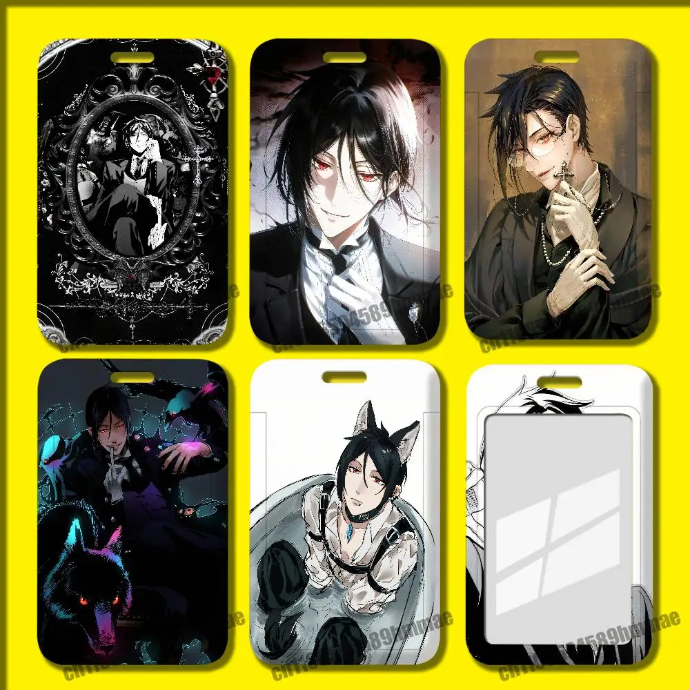 For Sebastian Michaelis Employee ID Card Holder Office Badge Work Student Bank Credit Hard Holders Case Shell