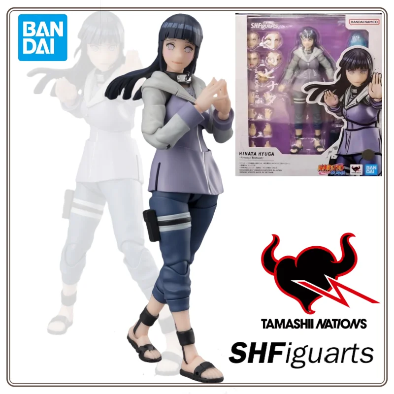 Bandai Original MODEL KIT SHF Naruto series HINATA HYUGA Anime Action Figure Model Toy Gift For boy Collectible Foam box sends
