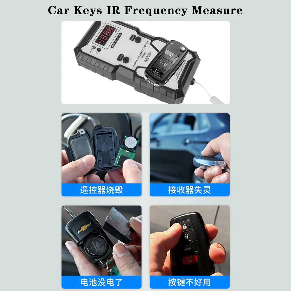 100M-1GHZ Electronic IR Frequence Counter Test Measure Instrument For Car Keys Remote Controller Infrared Frequency Tester