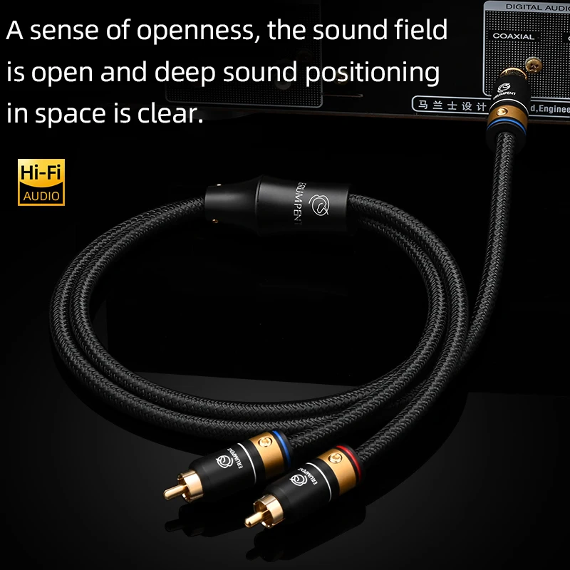 

Hi-end 6N OCC RCA to 2 RCA Audio Cable Gold Plated Plug Subwoofe Y Splitter RCA Male to 2RCA Male Cable for CD Amplifier TV